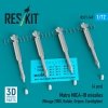 RESKIT RS72-0549 Matra MICA-IR missiles (4 pcs) (3D Printed) 1/72